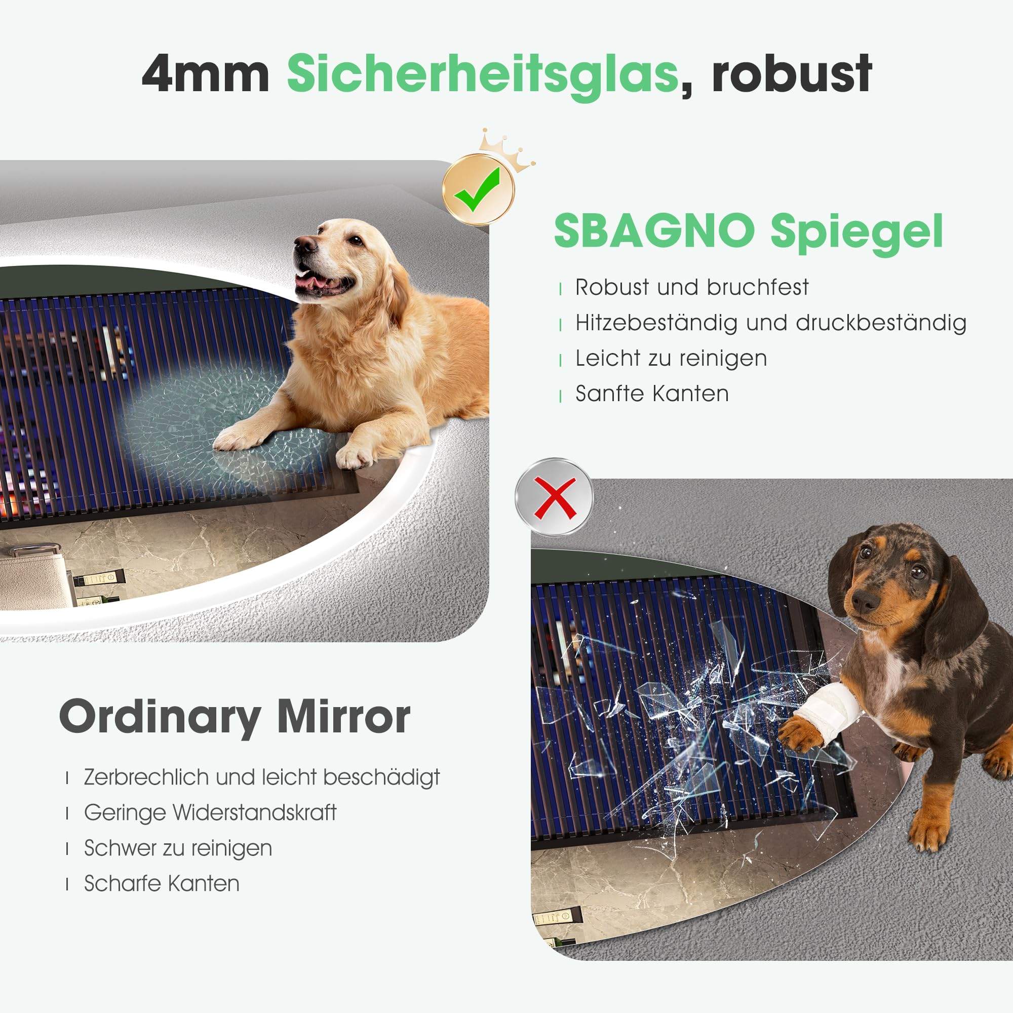 S'bagno Runder-Badspiegel-mit-Beleuchtung-60cm, Badezimmerspiegel-mit-Beleuchtung-und-Bluetooth, Entfoggen, 3000K/4000K/6500K, Dimmbar, HD-gehärtetes Glas, Speicherfunktion, IP44