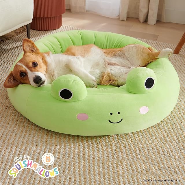 Foto 5 de 5 de Squishmallows Cama Oficial para Mascotas Wendy Frog de 24 Pulgadas