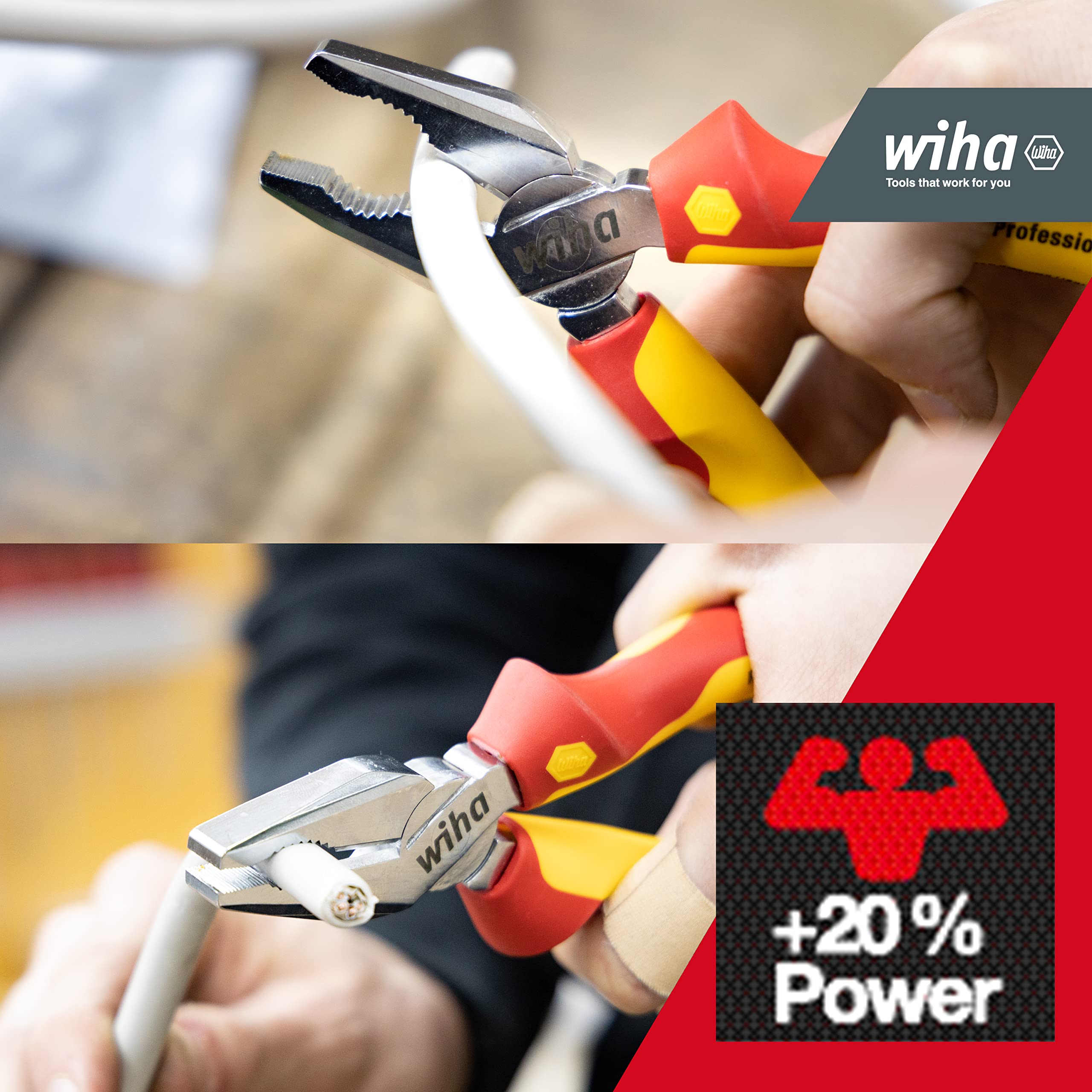 Wiha 27418 Professional Electric Combination Pliers with DynamicJoint® 180mm