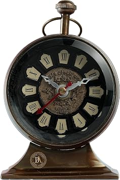 Decorative Tabel Clock Office Home Decor Handicrafts Antique Finish 5" Antique Black