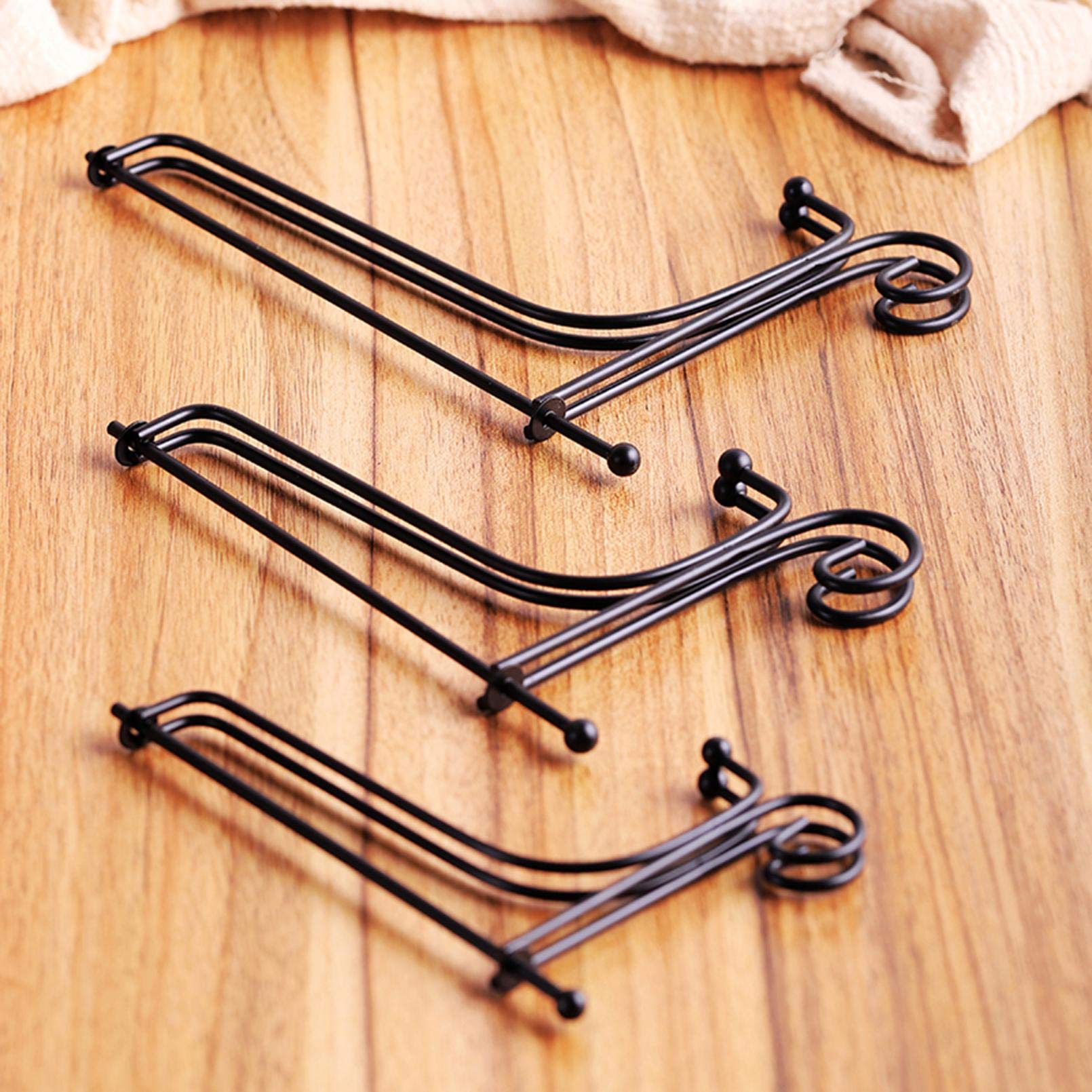 Cavalletto Espositore Supporto Piatti Esposizione - Supporti Piatti da Tavolo Extra Grandi - Cavalletti Espositori in Ferro - Porta Piatti Decorativi | Cornice Foto | Libri - Nero - 2 pezzi - 30,5 cm
