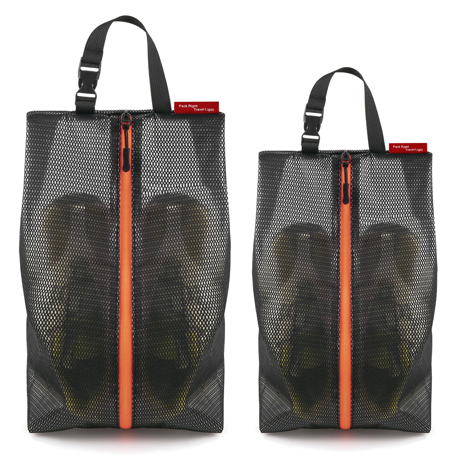 Reise Schuhbeutel, 2er-Set wasserdichte Schuhtasche mit Reißverschluss, Tragbare Schuhorganizer, Faltbare Schuhsack für Koffer, Sport, Männer und Frauen