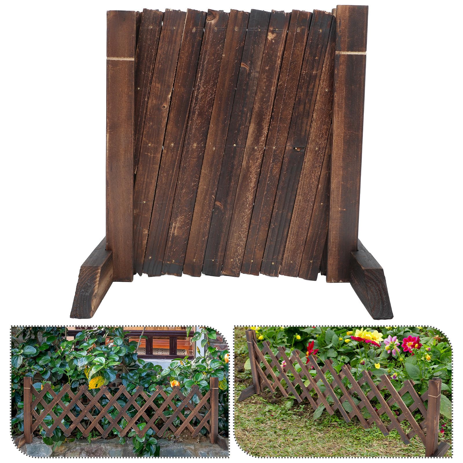 Recinzione in Legno Estensibile per Giardino, Supporto Piante Rampicanti