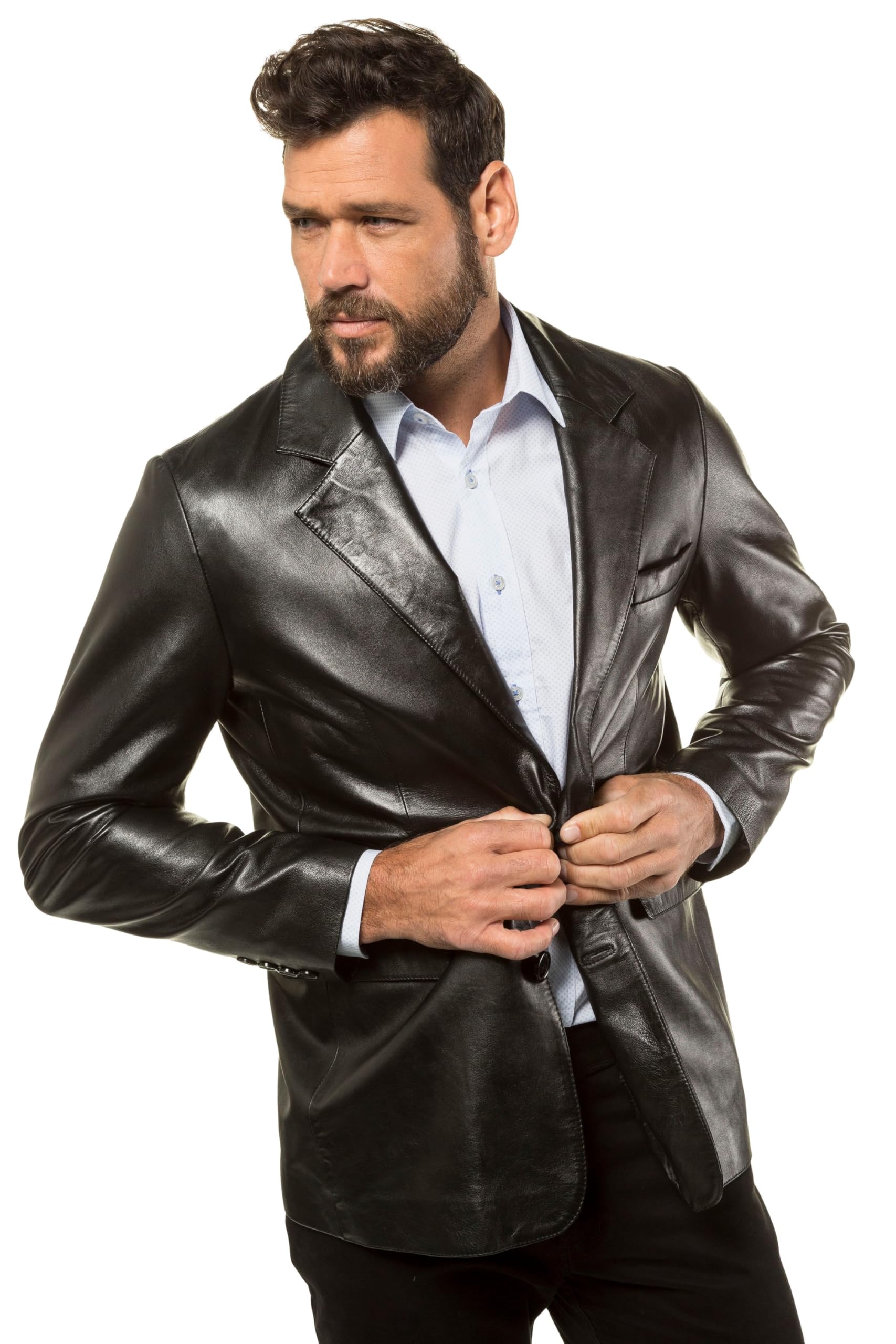 JP 1880 Herren große Größen Menswear L-8XL bis7XL,Lederblazer,handschuhweichesLammnappa-Leder,Reversform,2aufgesetzteTaschen,Komplettfutter, 720237