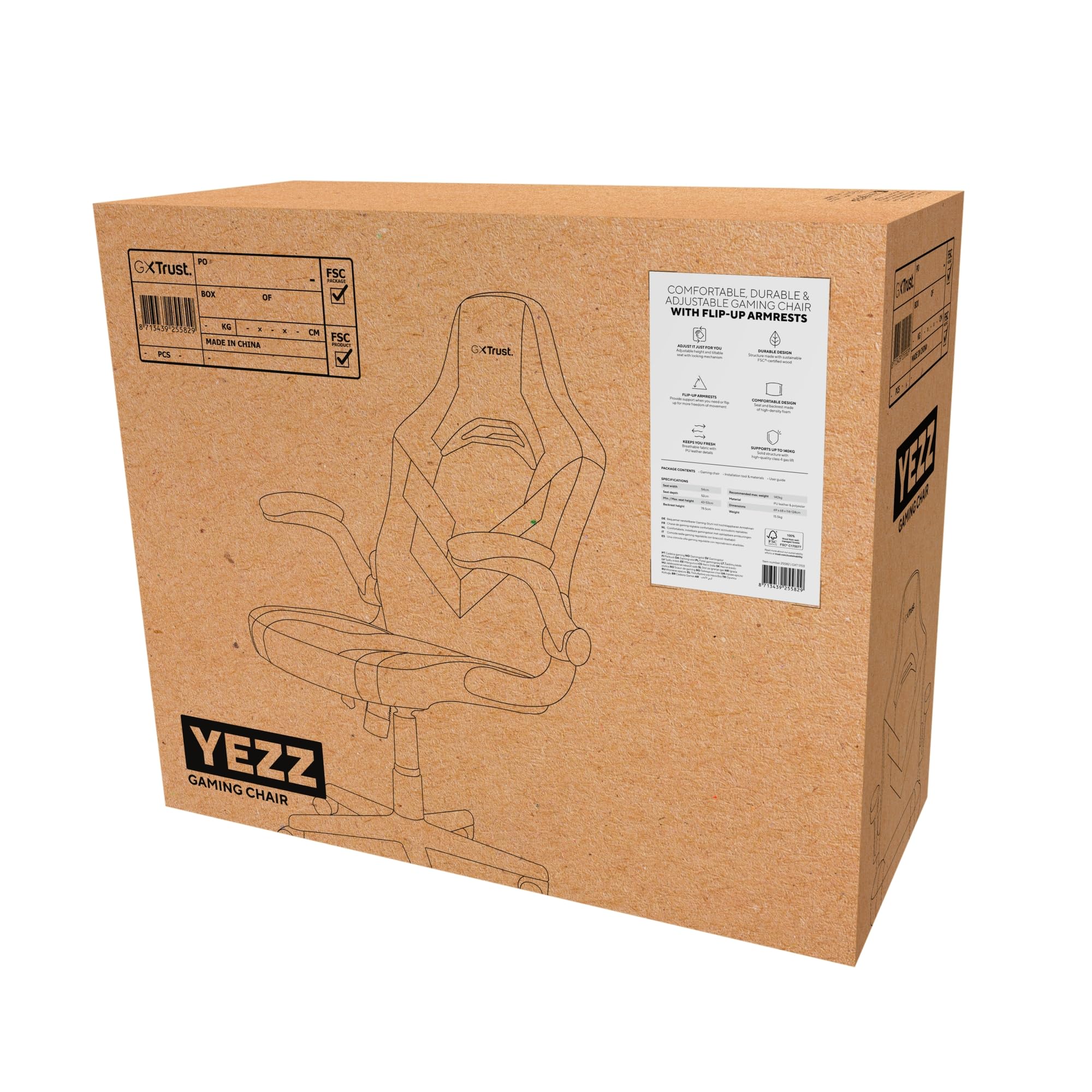 GXTrust Yezz Chaise Gaming avec Accoudoirs Rembourrés, Rouge