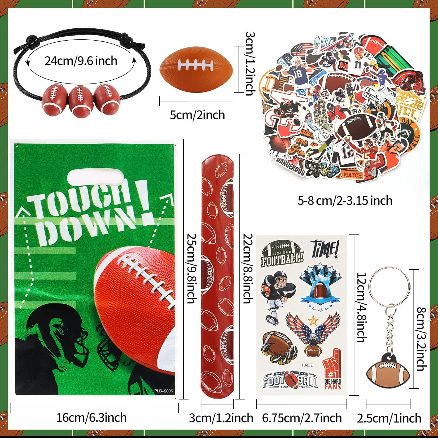 Kolewo4ever 294 Pieces Football Party Supplies Football Themed Birthday Gift Goodie Bags for Sports Party Supplies - Image 2