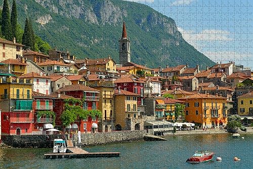 Varenna Lake Como, Italia, rompecabezas para adultos, 1000 piezas, regalo de viaje de madera
