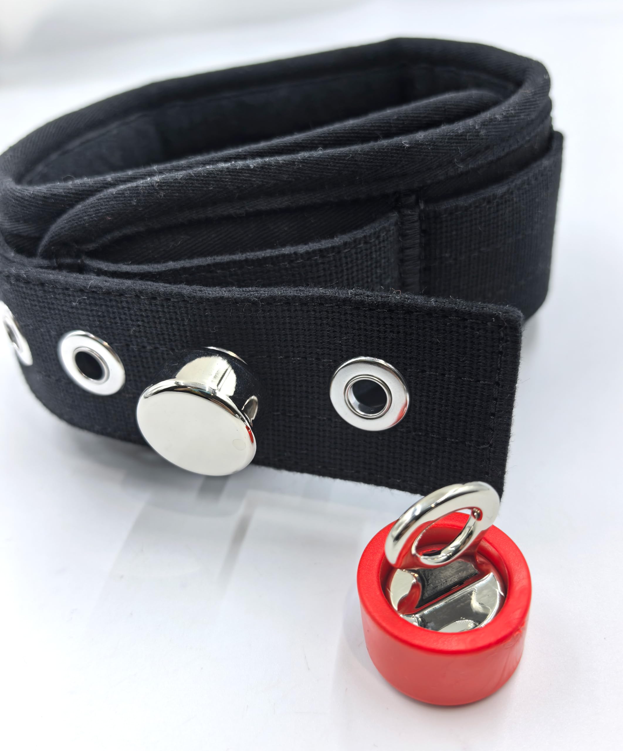 Collier BDSM verrouillable avec fermeture magnétique – coton doux avec anneau en O pour laisse – Collier esclave unisex pour Fetish & Jeux de rôle cliniques