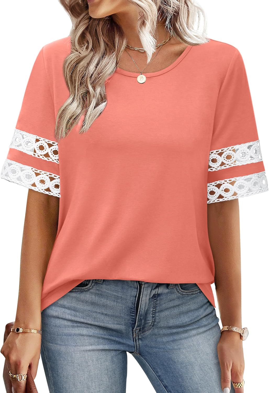 XIEERDUO Women Blouses Dressy Casual Summer Tops Color Block Short Sleeve Shirts Fashion Business Casual Outfits