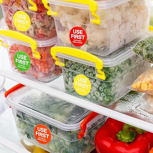 Vista 32 de Epakh 2000 calcomanías de uso para servicio de alimentos, etiquetas de control de inventario de 1.5 pulgadas para restaurante, adhesivo permanente