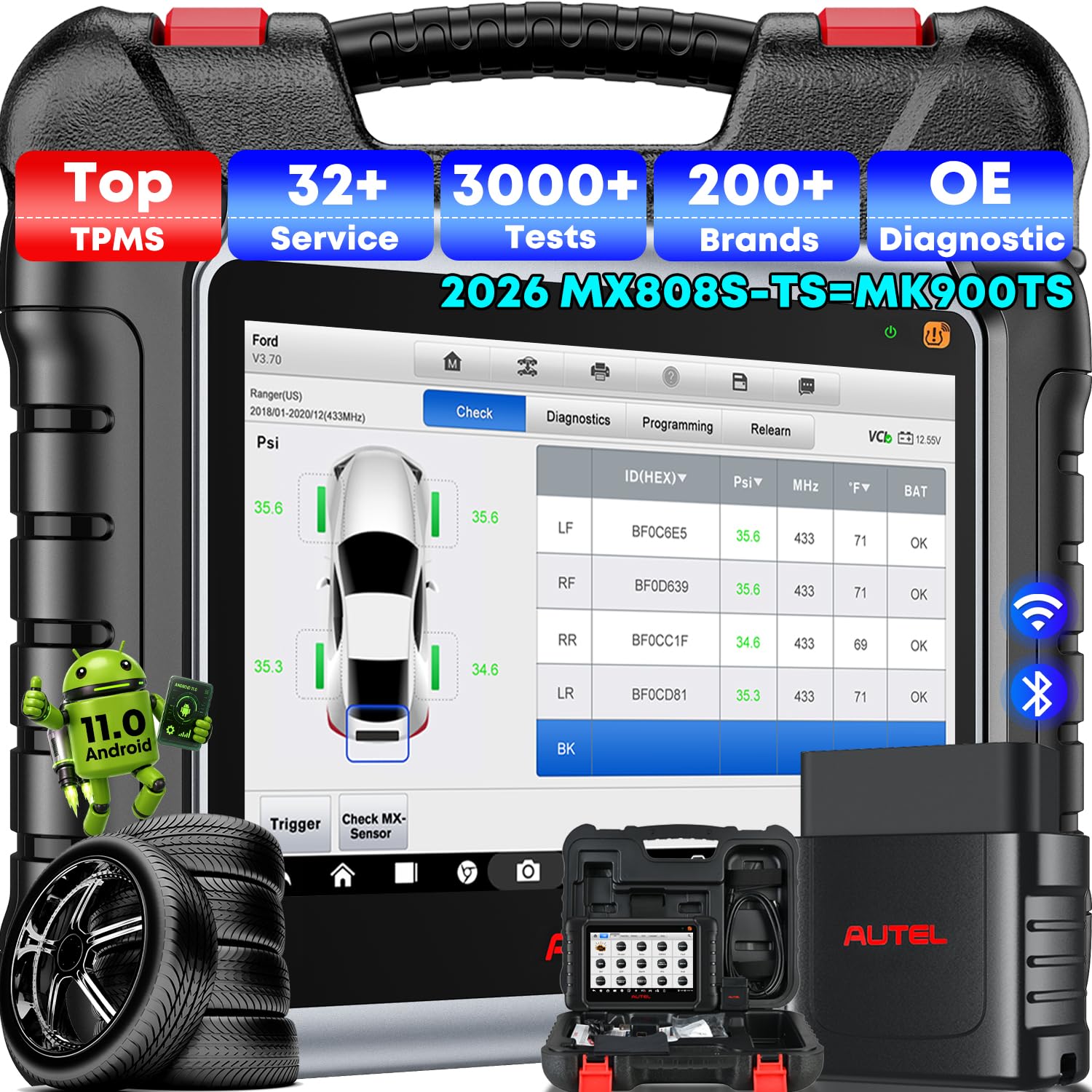 Amazon.com: Autel Scanner MaxiCheck MX808S-TS Top TPMS Programming
