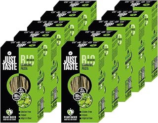 JUST TASTE – BIO Edamame Spaghetti/Capellini - 37g PROTEIN - Edamame Nudeln ideal für Sportler - Low Carb - 250g (10er Pack; Alternativ als 2,5kg Big Pack)