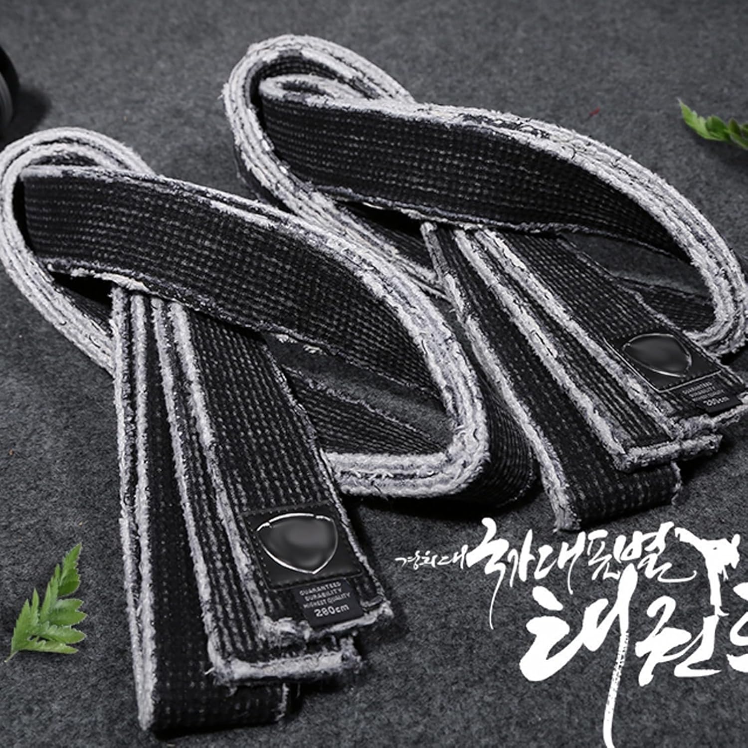 Custom Embroidered Black Belt Taekwondo Karate Martial Arts Judo, Width 2 Inch Vintage Washed Distressed Customized Black Belt