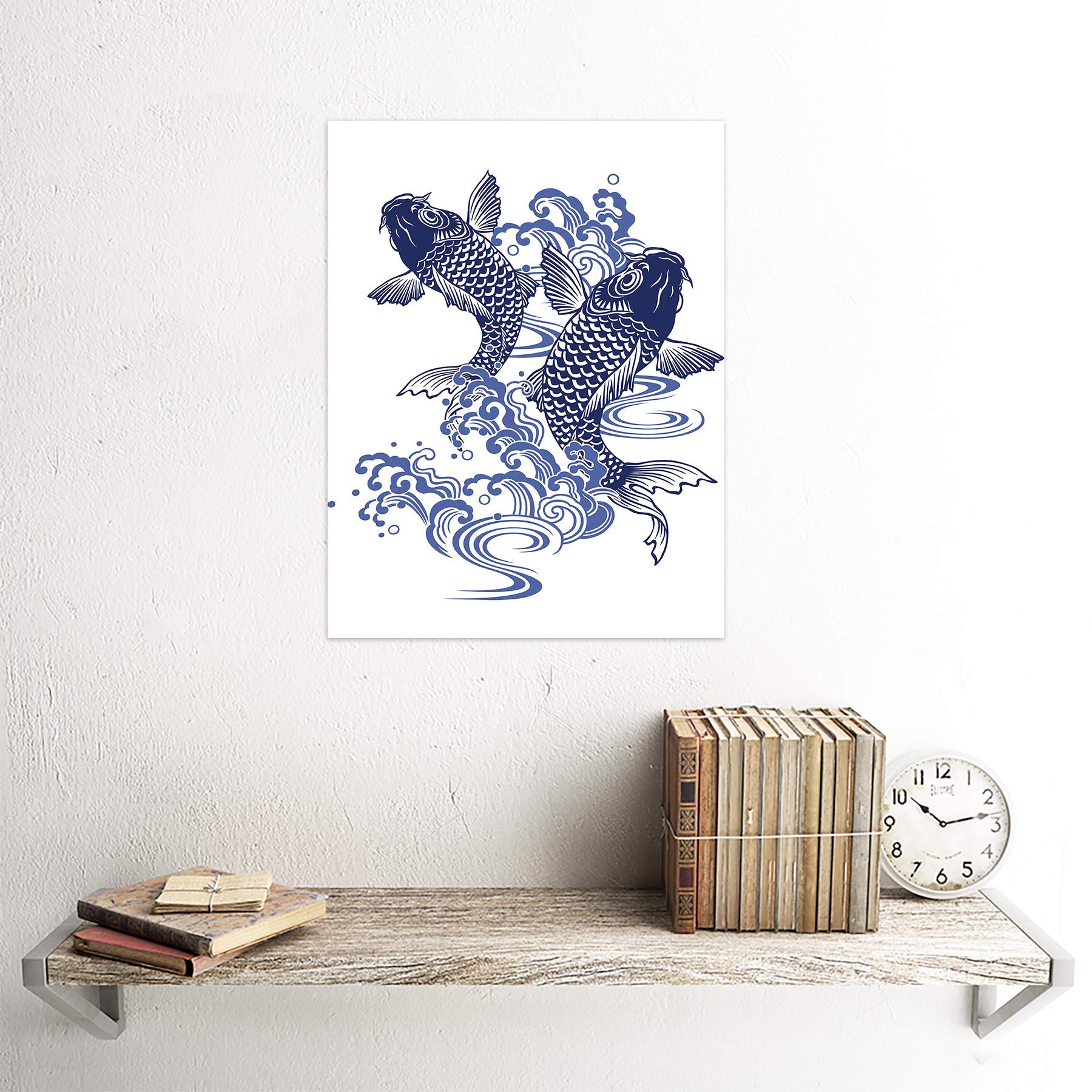 Amazon.com: Wee Blue Coo Japanese Koi Carp Illustration Unframed