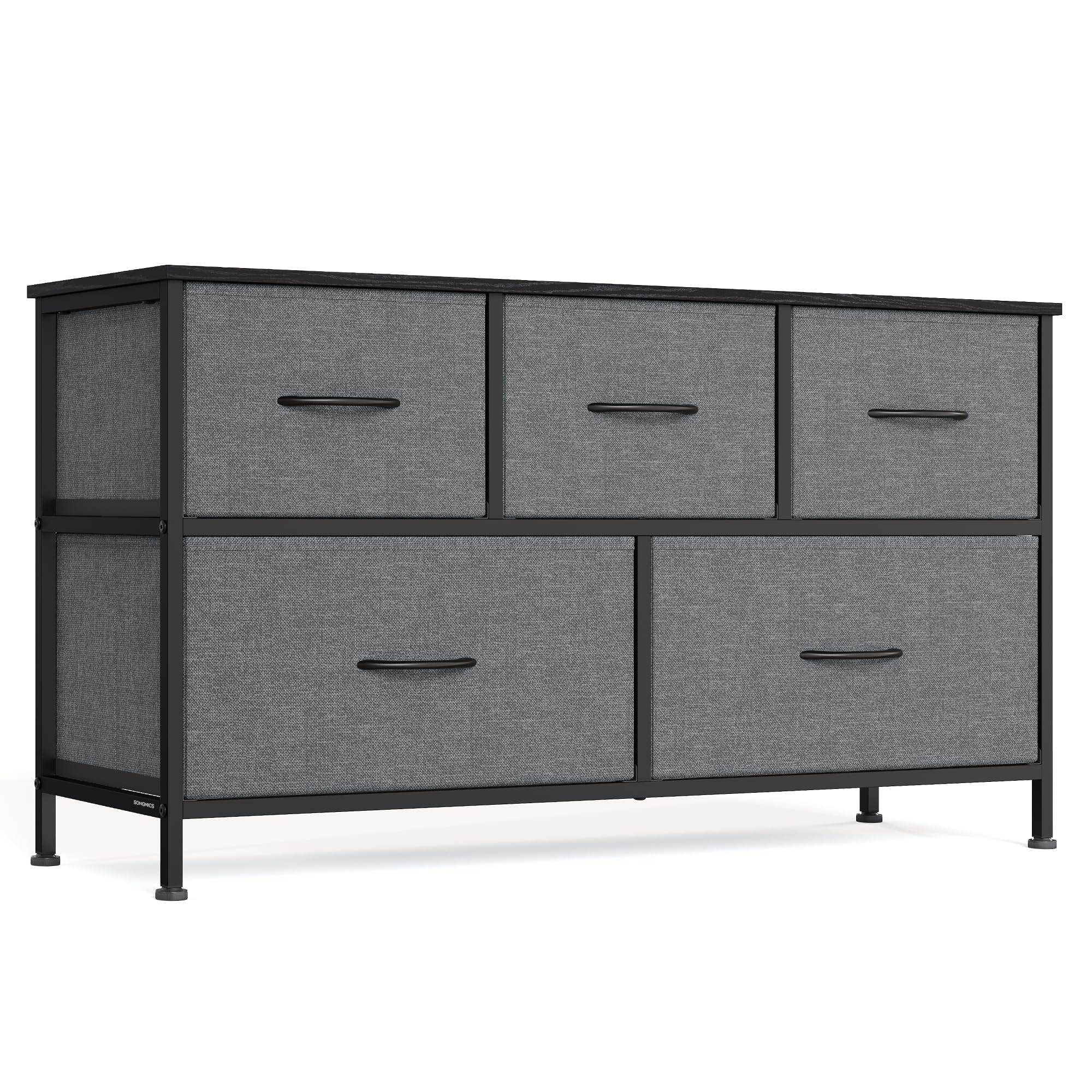 SONGMICS Dresser for Bedroom, Wide Dresser with 5 Fabric Drawers