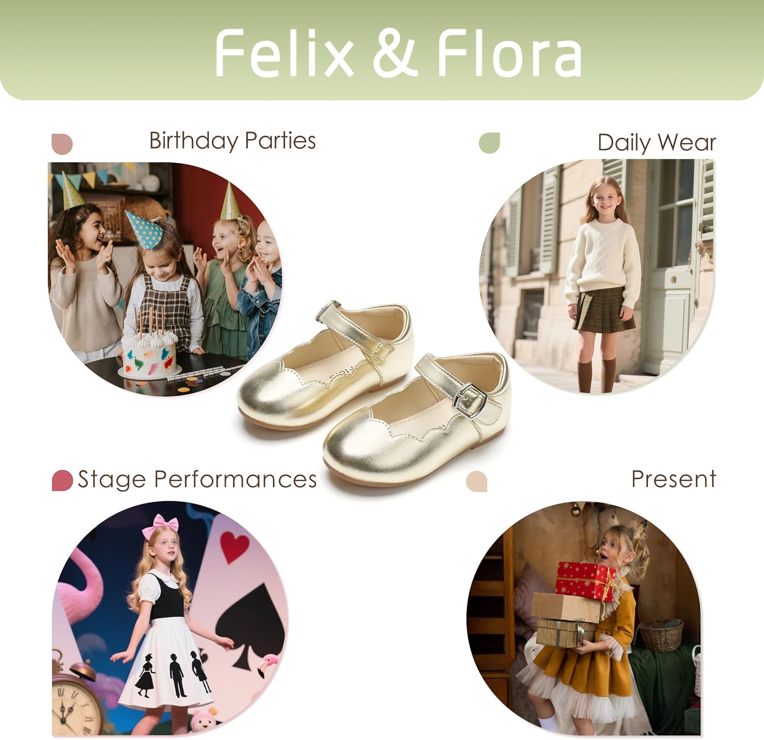 Felix & Flora Toddler Flower Girl Dress Shoes - Baby Girl Ballet Mary Jane Flats for Party School Wedding - Image 6