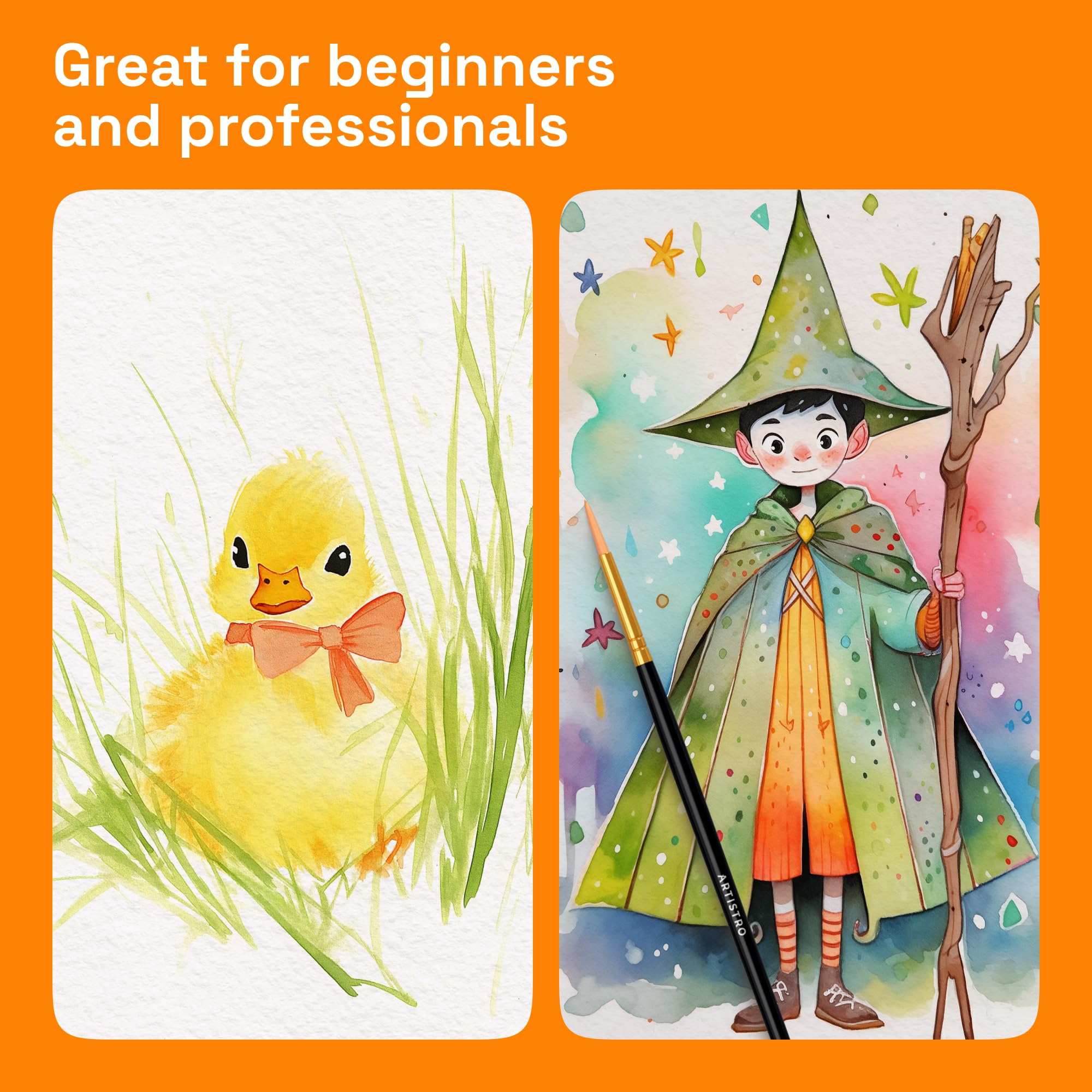 Artistro Aquarellfarben Set 160 Farben mit Pinsel und Aquarellpapier, Tragbarer Box Aquarellset, Aquarell set für Reisen, Wasserfarben für Künstler und Hobbymaler