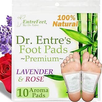 EntreFeet Dr. Entre's Foot Pads: Premium Foot Pads to Feel Better, Sleep Better & Relieve Stress | Effective Organic Lavender & Rose Foot Patches | 10 Pack