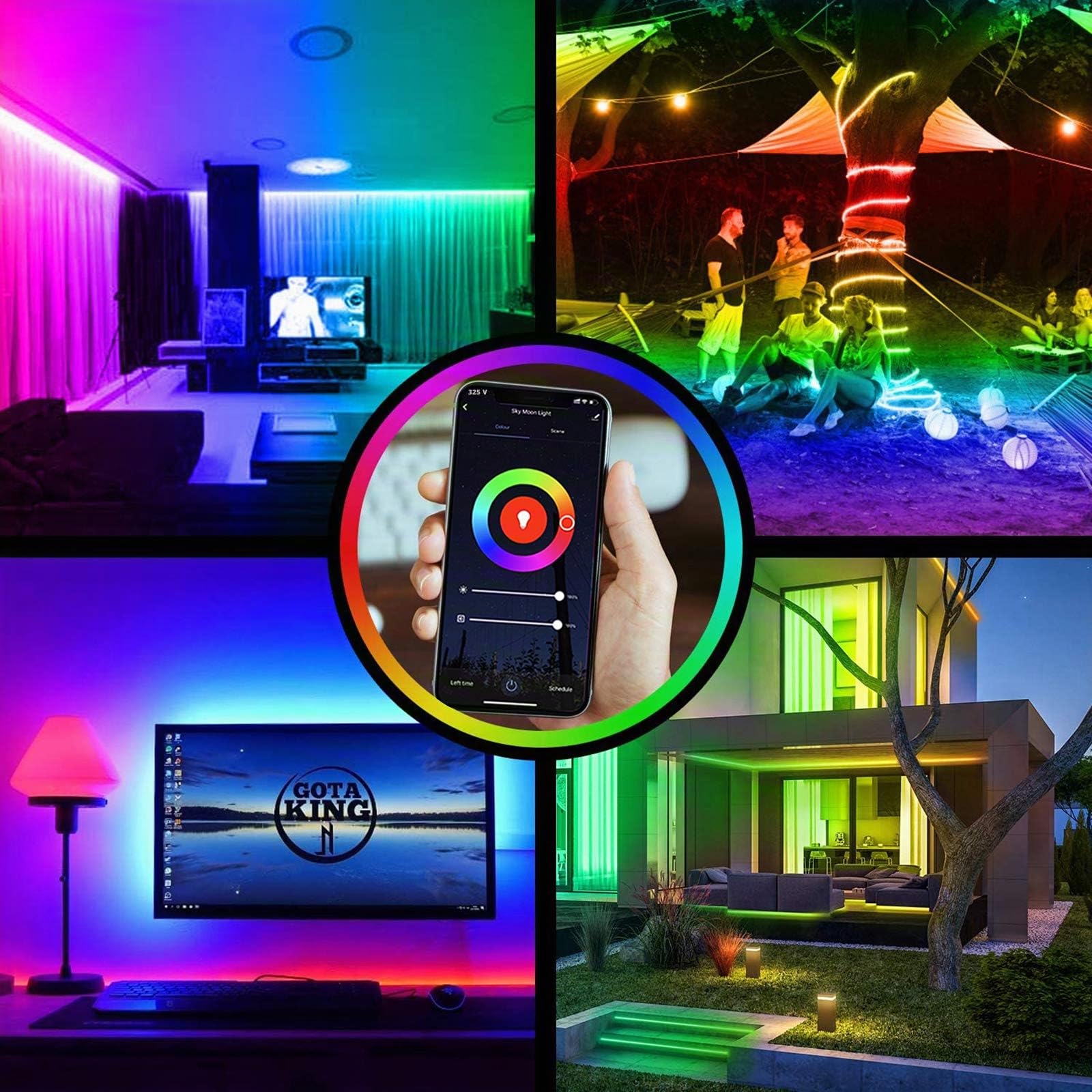 LUXONIC Striscia LED WiFi 30m(2×15m) 24V 5050 RGB, Sincronizzazione Musicale Controllata da APP per Smartphone Controllata, Funziona con Alexa Google Assistant, Strisce LED per Natale, Matrimoni,Feste