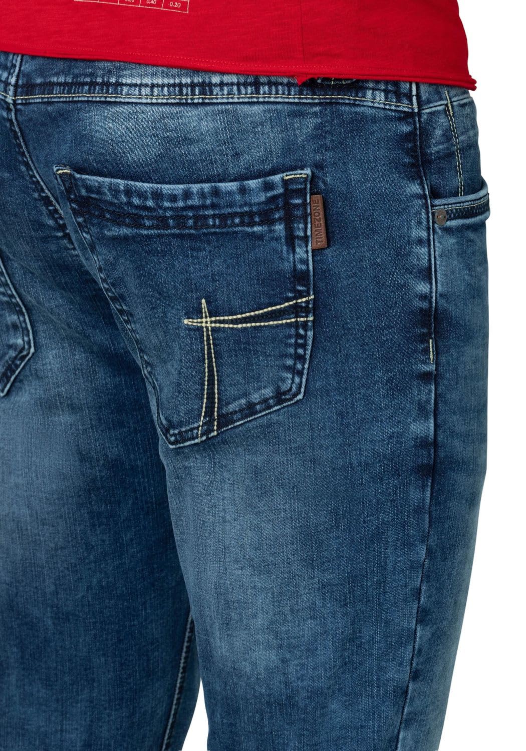 Timezone Herren Jeans Slim EDUARDOTZ Mid Waist - Slim Fit - Schwarz Blau