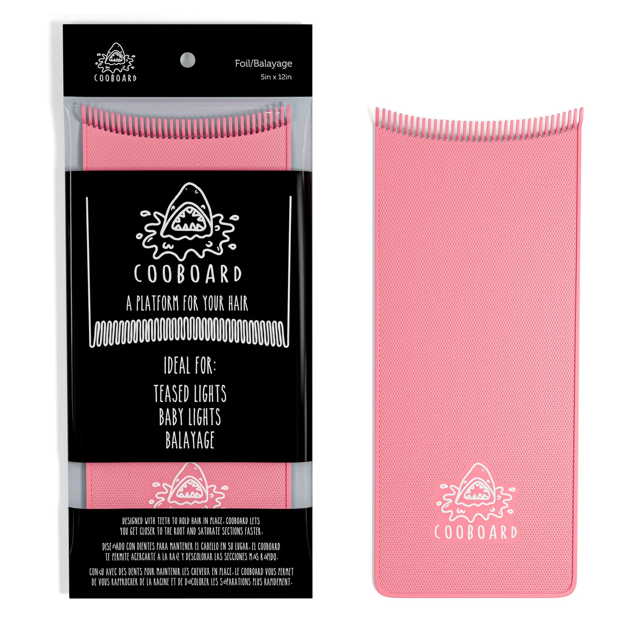 Tabla de balayage Cooboard original color rosa con dientes para mechas 6