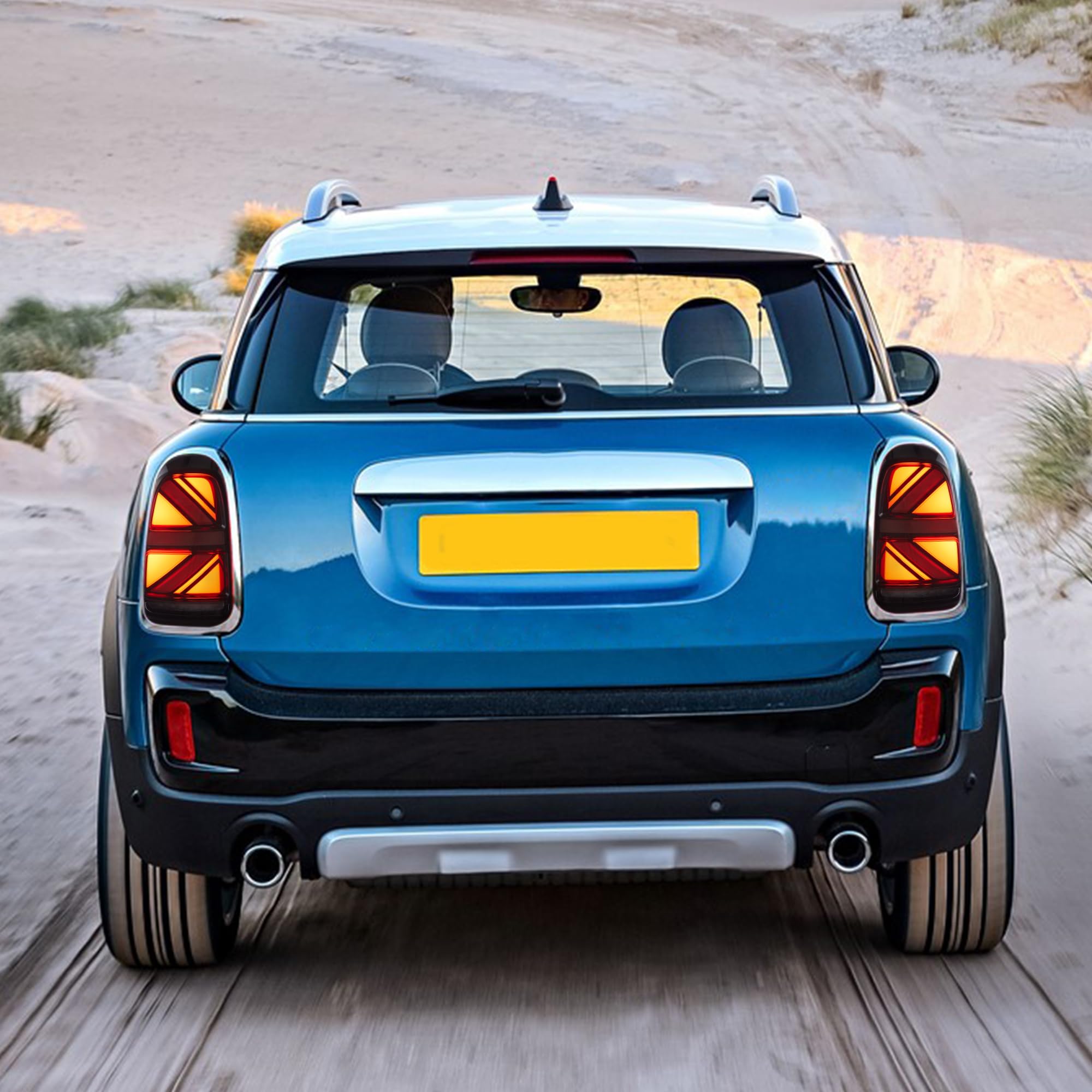 VLAND tylne światła LED do Mini Countryman F60 2017-2023, z dynamiczną animacją i kierunkowskazem, 1 para (czarne)