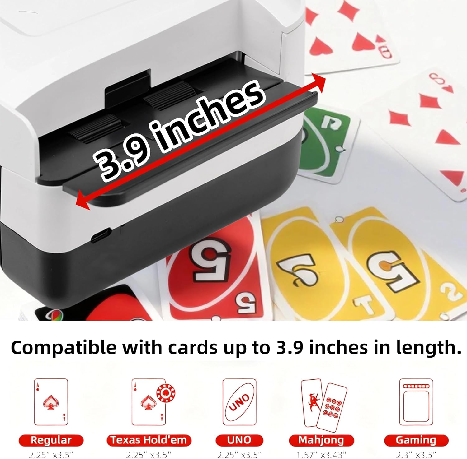 Automatic Card Shuffler 2 Deck, Rechargeable Card Shuffle Machine for Poker, UNO, Blackjack, Skip-Bo, Phase 10