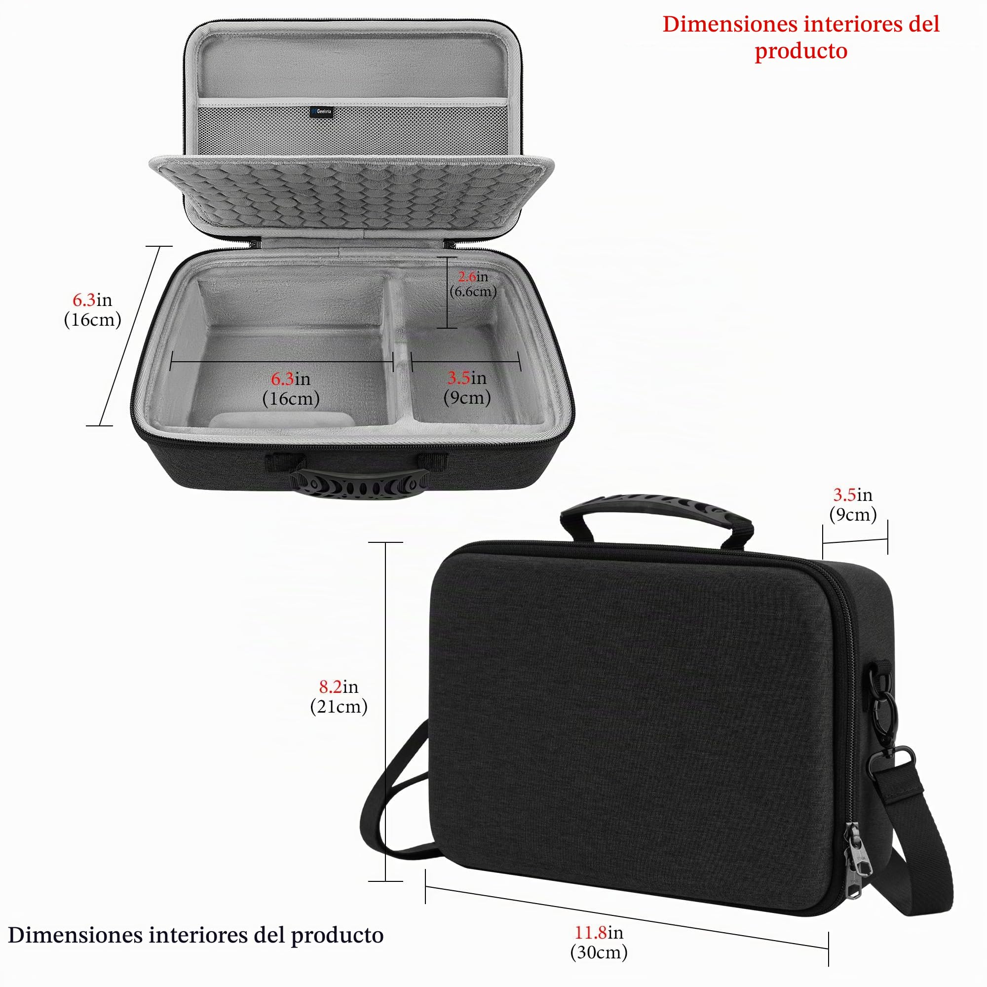 GEEKRIA Funda para Interfaz de Audio, Compatible con Universal Audio Apollo Twin X Duo/Twin X Quad/Twin X Duo Gen 2/ Twin X Quad Gen 2, Bolsa de Viaje rígida EVA (Gris Oscuro)
