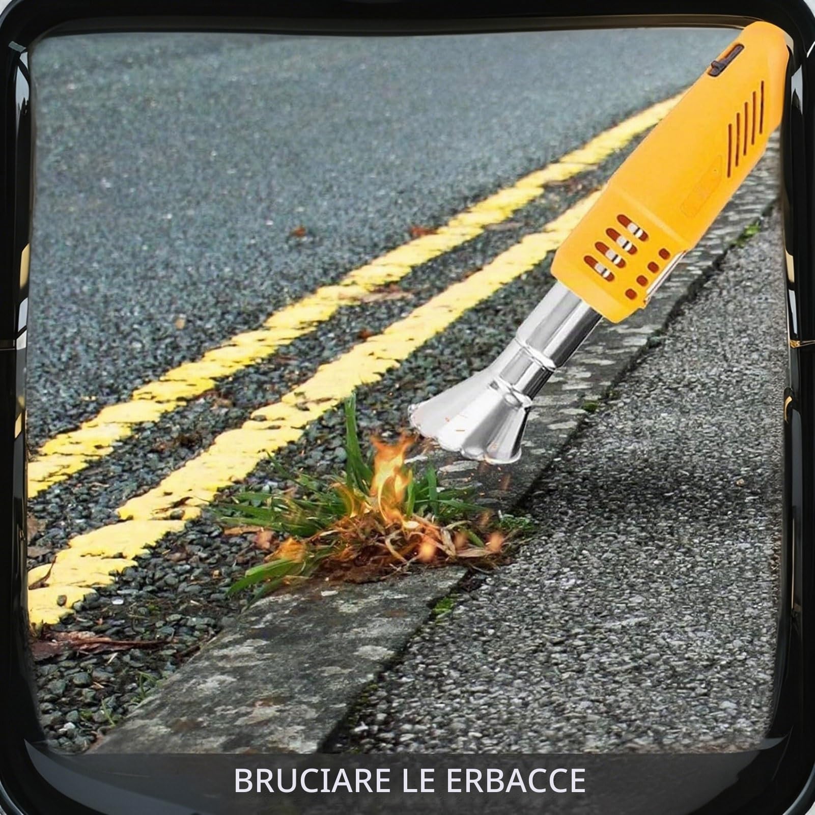Bruciatore elettrico per erbacce, 2000 W, con 2 ugelli, calore 650 °C, cavo da 1,8 m per giardino, patio, vialetto