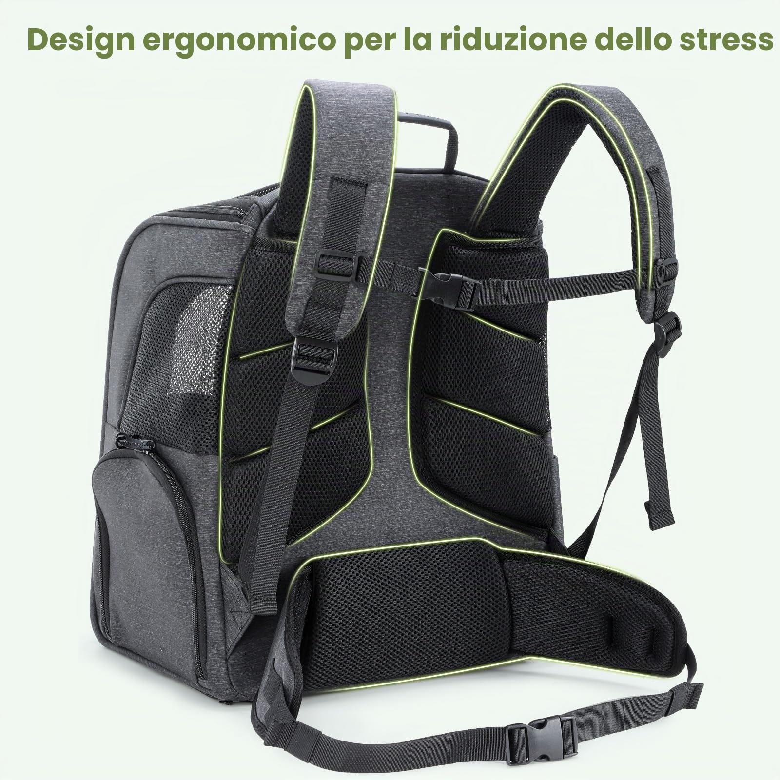 Pecute Zaino per trasporto gatti, sistema di risparmio del 30% di sforzo, design ergonomico e antigravità, adatto per gatti, cani e cuccioli, ideale per viaggi, escursioni, all'aperto