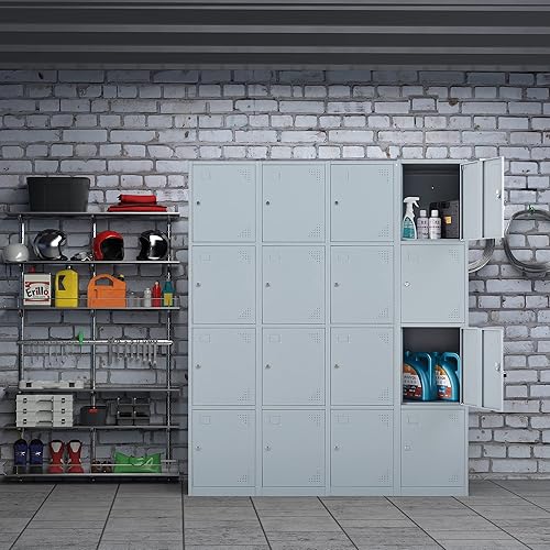 Vista 49 de Letaya Armario de almacenamiento de metal para empleados, armario organizador de acero con cerradura de 1 puerta para trabajo, escuela, gimnasio