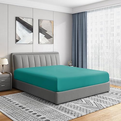 Cathay Home Sábana bajera lujosa de microfibra ultrasuave de doble cepillado resistente a las arrugas y a la decoloración, con profundidad estándar