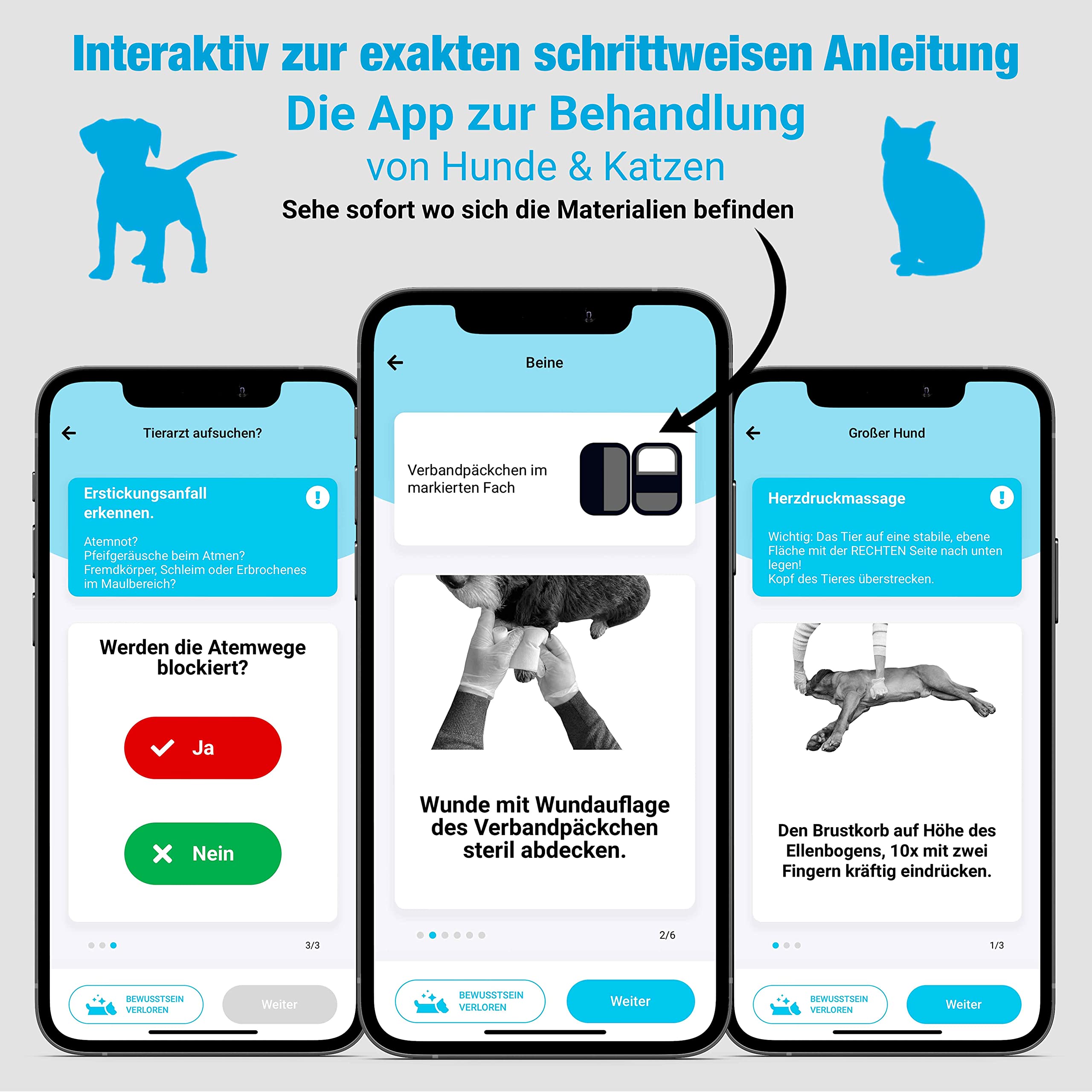 𝗘𝗿𝘀𝘁𝗲 𝗛𝗶𝗹𝗳𝗲 𝗦𝗲𝘁 𝗛𝘂𝗻𝗱 und Katze inklusive kostenloser App und Einer kostenlosen Videosprechstunde 24/7. PocDoc® Pet Connect bekannt aus Hund, Katz & Maus