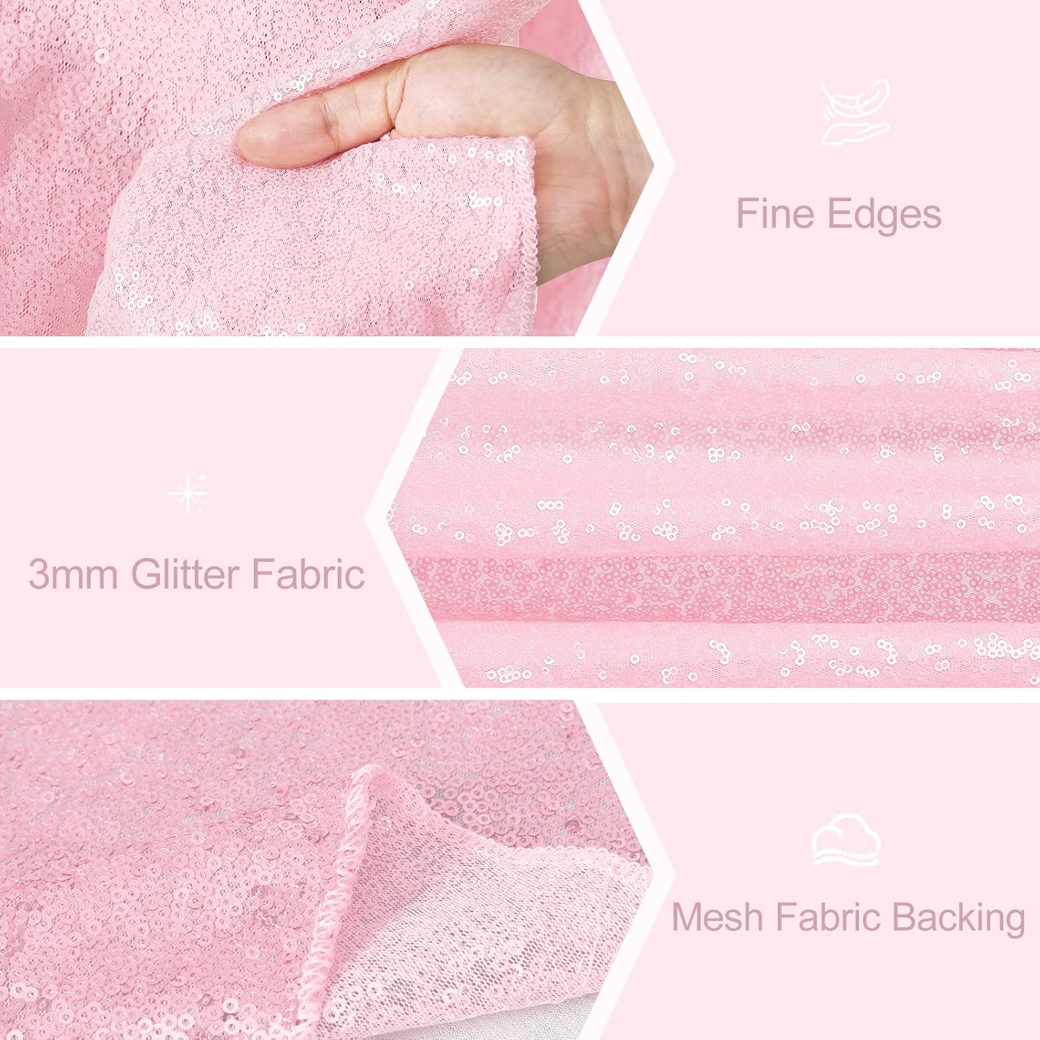 Pink Table Runner 10 Packs 12x72 Inches Sequin Glitter Table Runners for Party Bridal Baby Shower Event Party Wedding Table Decor