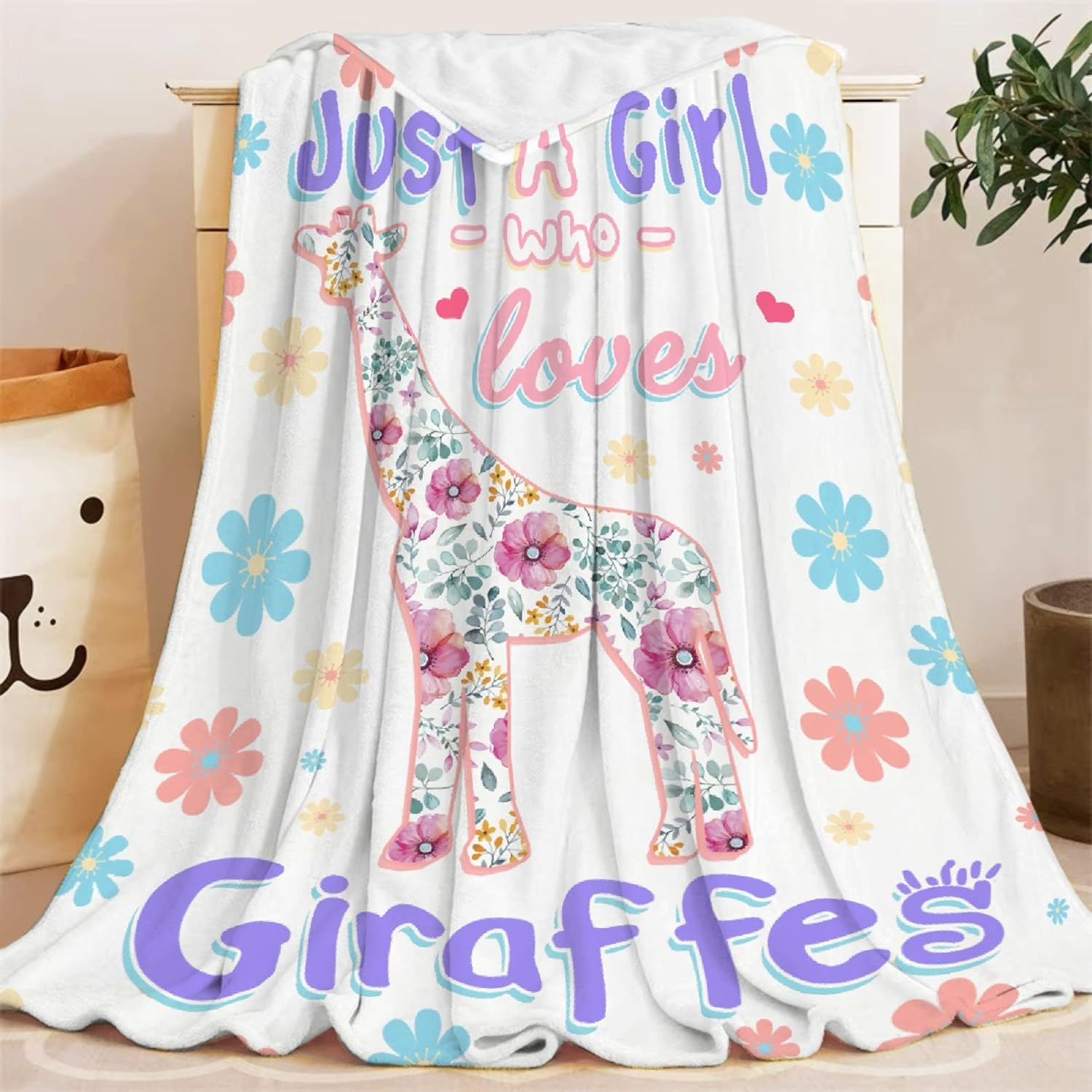 Blanket Very popular! Just A Girl Who Loves Time sale Giraffes Blankets Throw Flann Soft