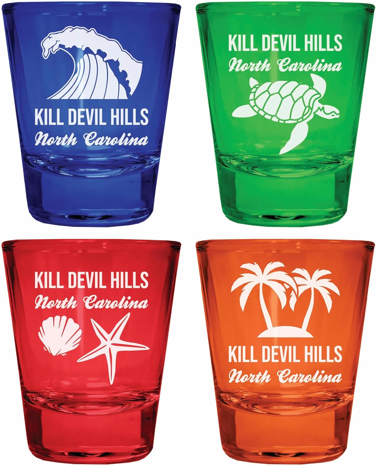 Set de Vasos para Chupito Grabados Multicolor - 4 Unidades
