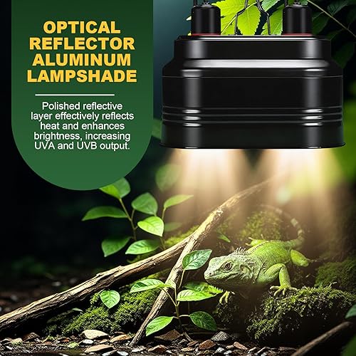 Dual Reptile Light Fixture Max 160W Each Heat Lamp — close-up of materials and construction quality