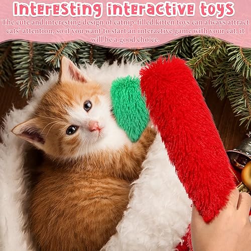 Miniatura 5 de Civaner 6 piezas de juguetes interactivos de hierba gatera de 10.6 pulgadas, juguete interactivo para gatos de felpa suave, con palos de almohada