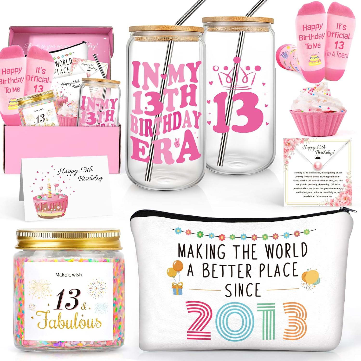 13th Birthday Gifts for Girls, Unique Gifts for 13 Year Old Girls Born in 2013, In My 13th Birthday Era Gift Set with 13 Fabulous Gifts, Happy 13 Year Old Girl Birthday Present Ideas for Teen Girls