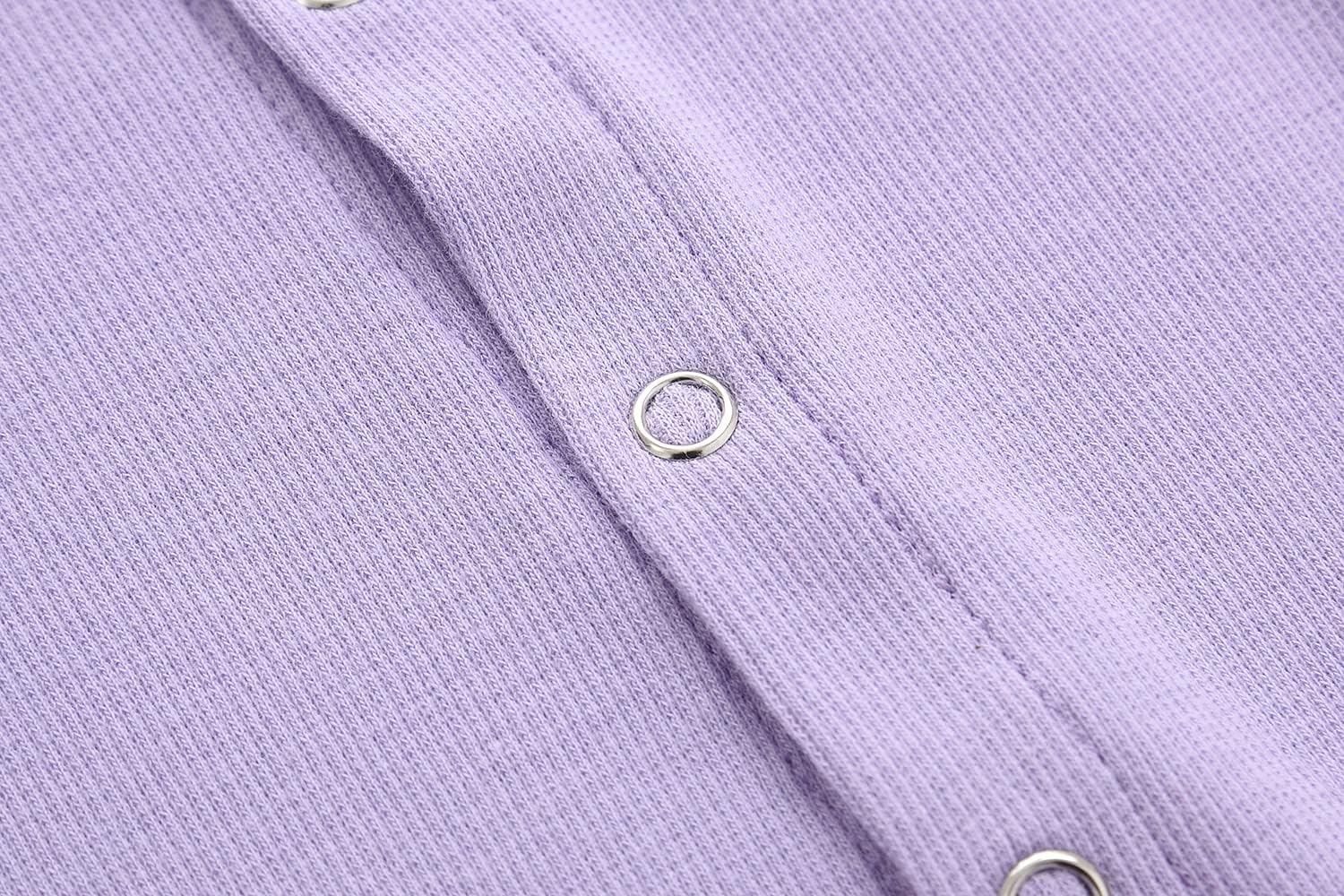 KISBINI Baby Footed Pajamas with Mitten Cuffs Unisex Cotton Snap-up Romper Jumpsuit Sleep and Play 0-12 Months Footies - Image 7