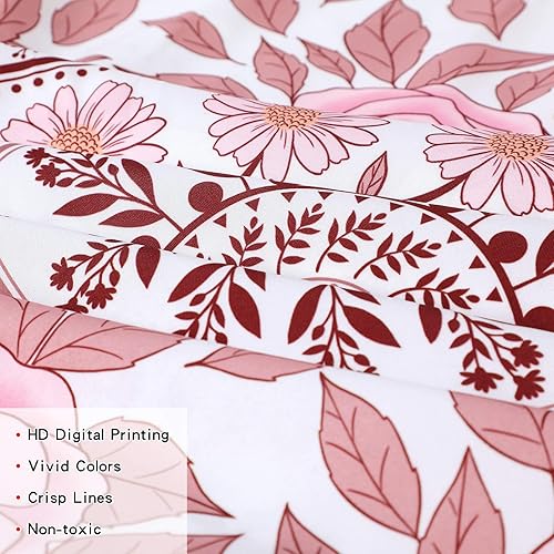 Miniatura 6 de FLY SPRAY Tapiz estético de mandala, tapices bohemios para colgar en la pared, tapiz de medallón floral de rosa oscura, arte de pared bohemio,