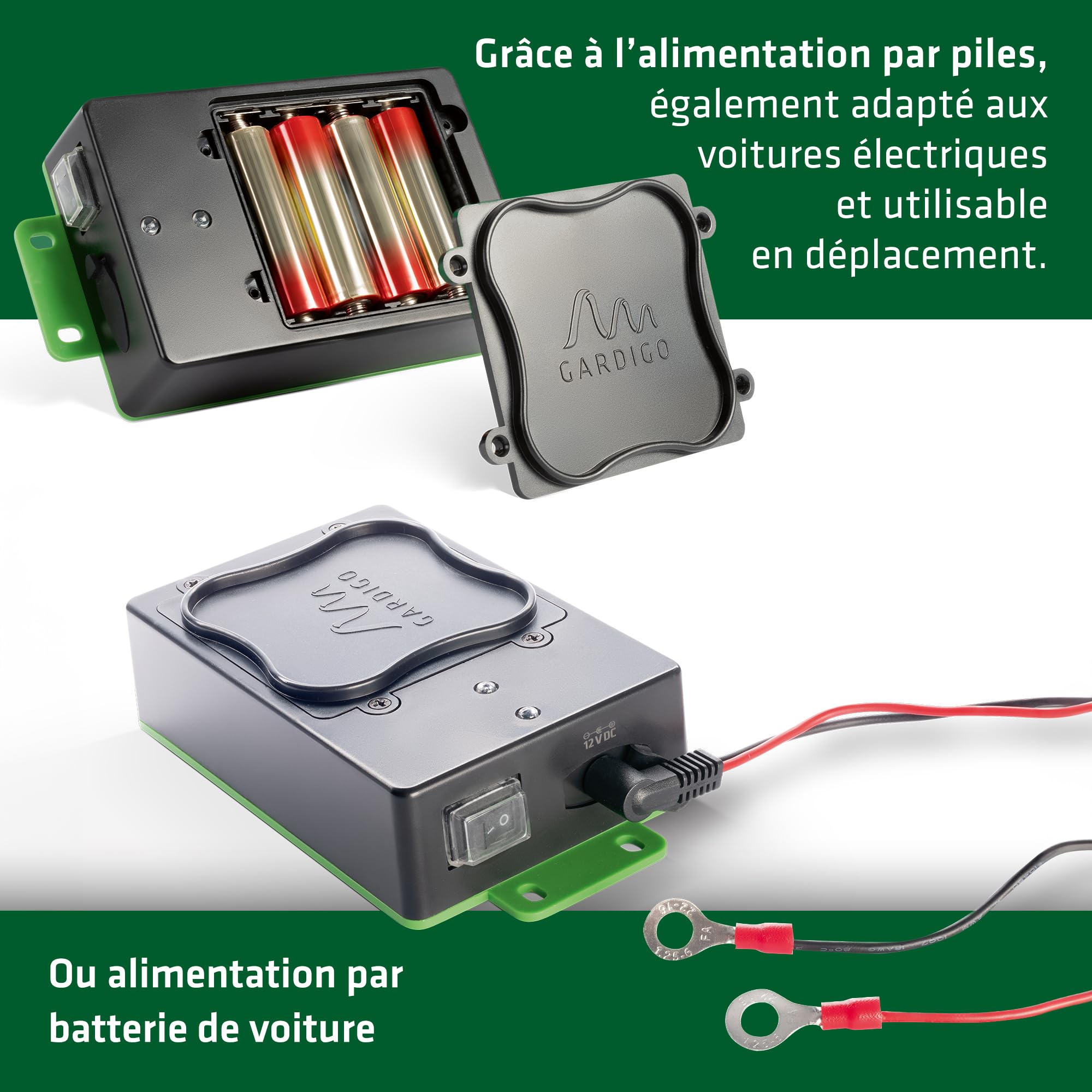 Gardigo® Anti Martre Voiture à Ultrason & Flash LED - Répulsif Fouine, Souris, Rats, Rongeurs - sur Piles ou Batterie Auto - Idéal pour Voitures, Greniers, Étables
