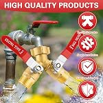 Garden Hose Splitter 2 Way, Heavy Duty Brass Water Hose Splitter with Stainless Steel Long Handle, 3/4" GHT Thread Garden Hose Y Splitter 2 Way, Full Flow Hose Splitter Connector
