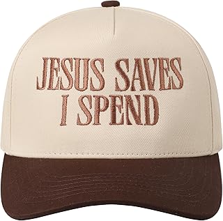 MIRMARU Two-Tone Vintage Canvas Trucker Hats for Men & Women, Adjustable Size Baseball Caps with Trendy Embroidered Design