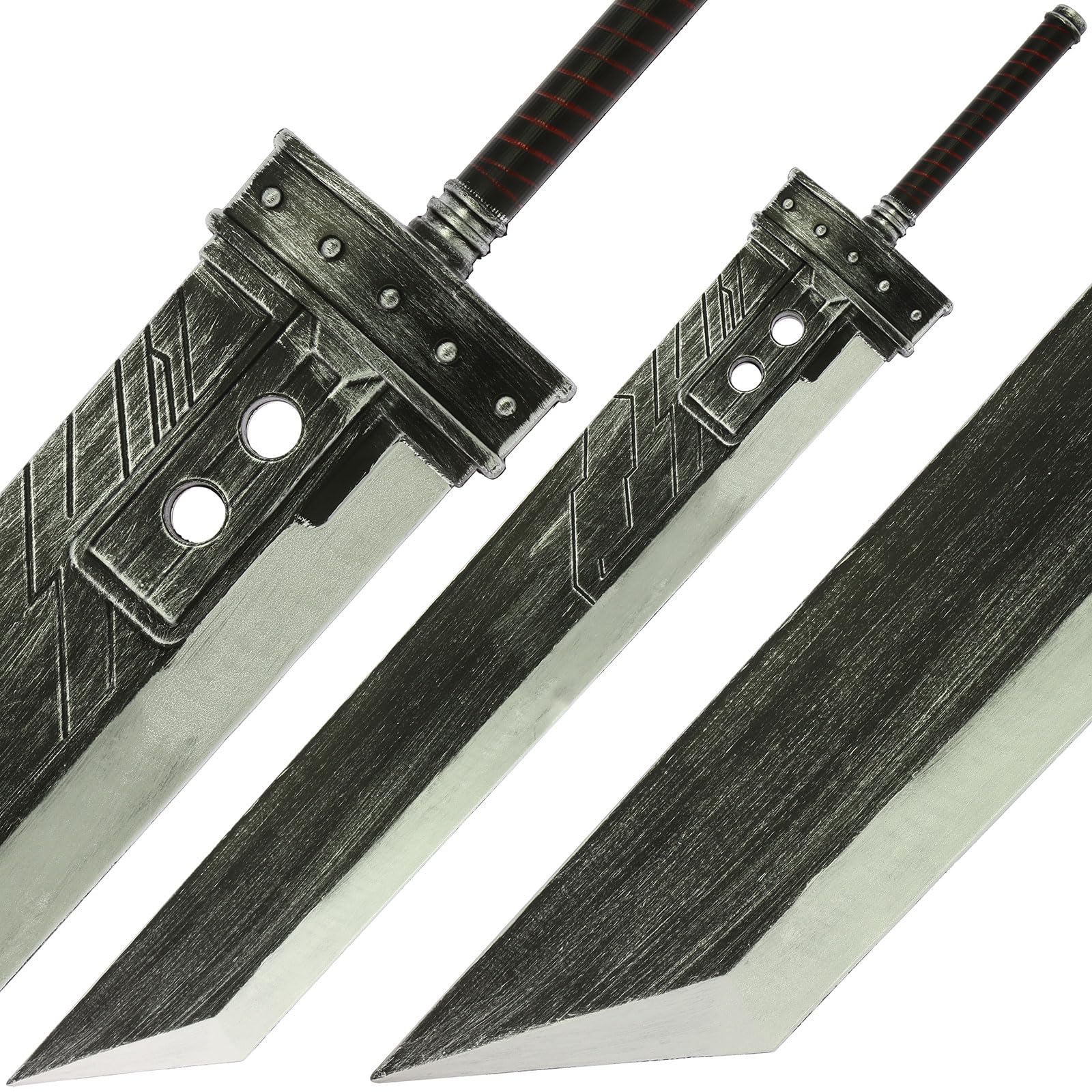 Fantasy Greatsword Foam XL Cloud Strife Buster Cosplay Prop Zack Fair Replica 145cm Lightweight PU Foam Costume Sword for Halloween Comic Con, Roleplay & Display (Black V2)