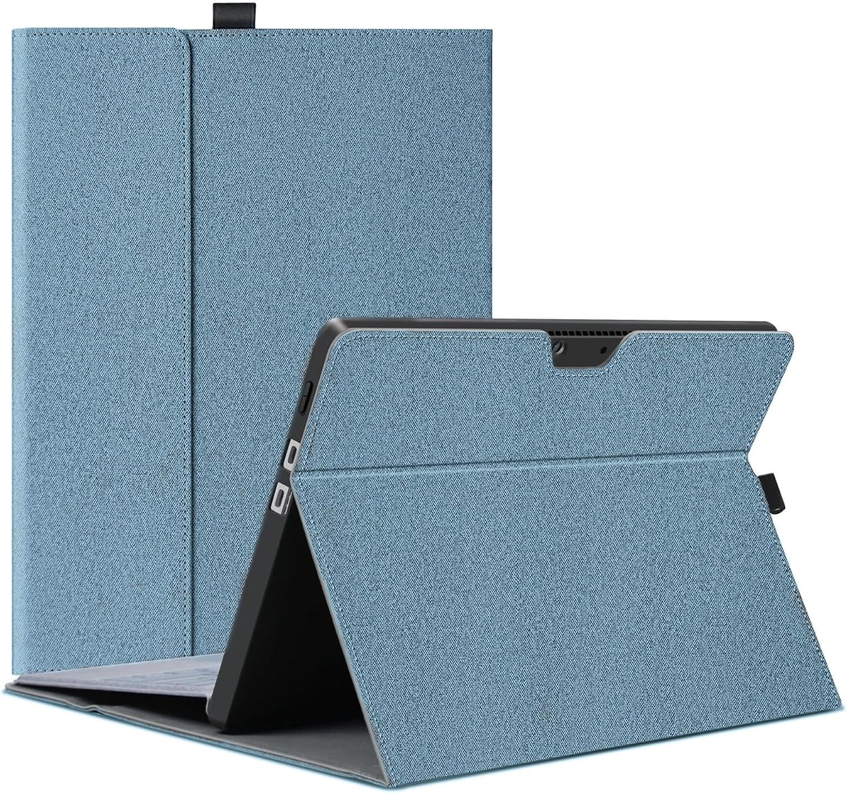 Megoo Surface Pro X Case Cover for Microsoft Surface Pro X 13" with Stylus Pen Holder Multiple Angle Adjustment Folio Stand Protective Case (Light Blue)
