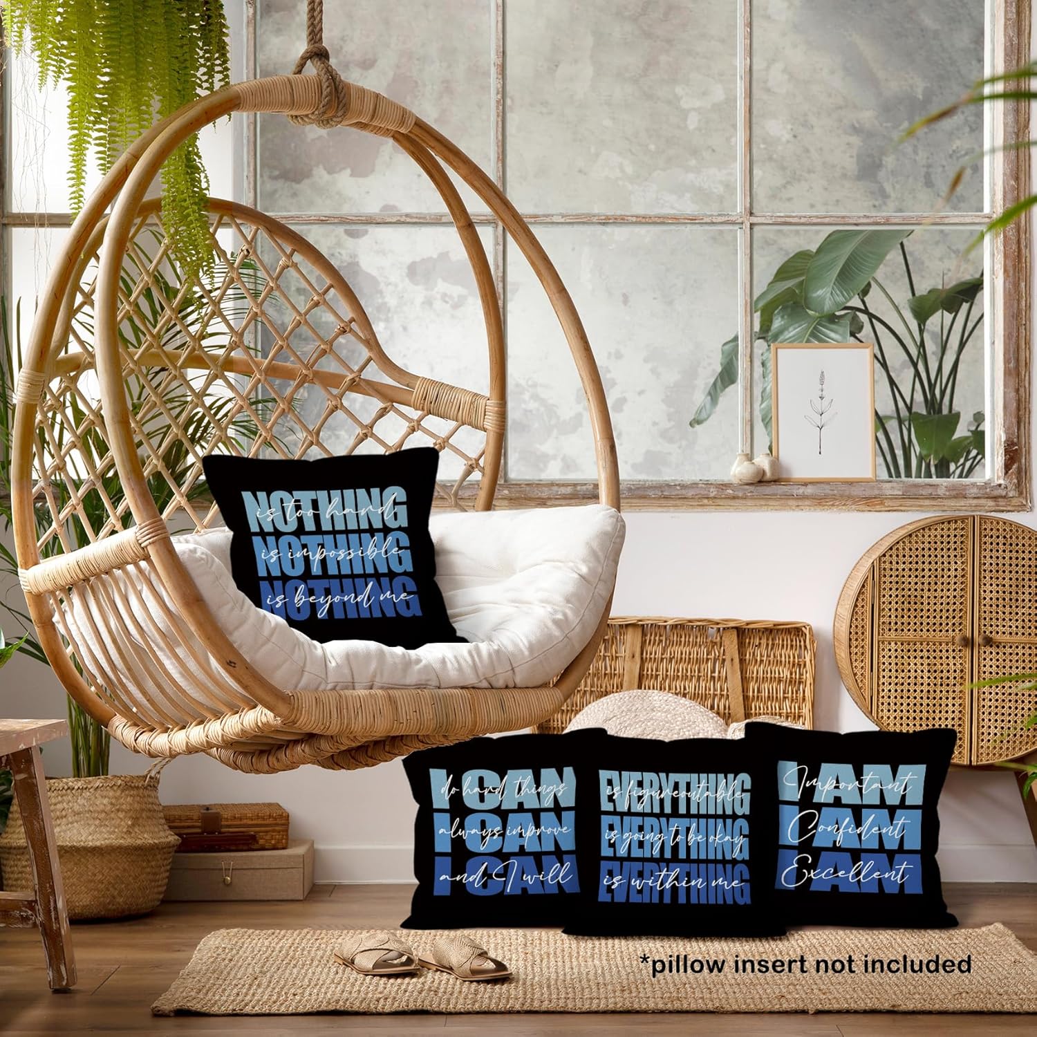 Blue Inspirational Throw Pillow Covers 18x18 Set of 4, Motivational Preppy Decor Pillow Cases Gifts for Teen Boys Dorm Bedroom Playroom Office, Positive Affirmations Pillowcases for Couch Sofa - Image 4