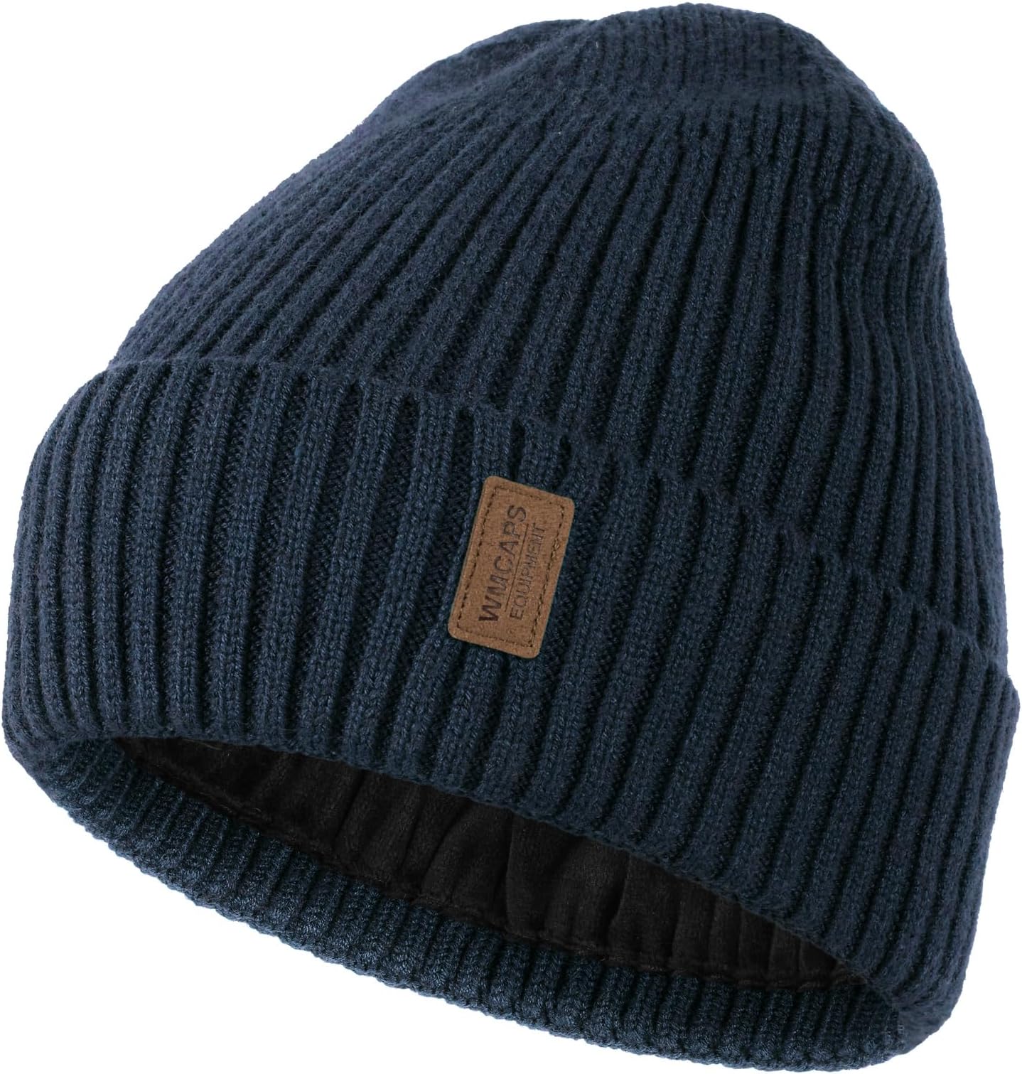 Classic Knit Beanie - Unisex Winter Hat with Thermal Thick Fleece Lining, Gifts for Men/Women