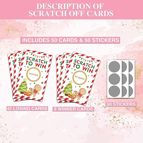 Miniatura 2 de Tarjetas de juego para rascar de Navidad  Juegos de rascar para fiestas de Navidad para adultos  Boletos para rifas de Navidad  Actividades y