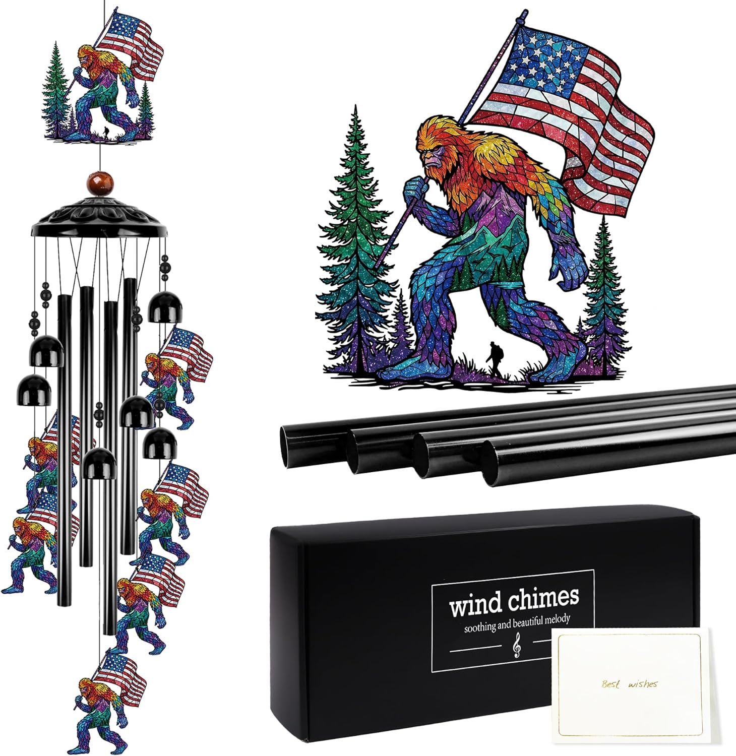 Mothers Day Elephant Gifts for Women, Colorful Elephant Wind Chimes for Outside, Outdoor Windchime for Home Garden Patio Porch Yard Decor